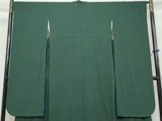 平和屋着物●ファッションデザイナー HIROKO KOSHINO コシノヒロコ 振袖 霞地紋 鉄色 正絹 逸品 DABI9846ud