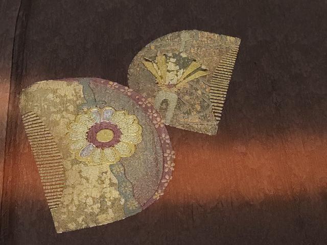 平和屋着物●一蔵コレクション 訪問着 螺鈿 櫛 簪 くし かんざし 暈し染め 金彩 正絹 逸品 DABI9848ud