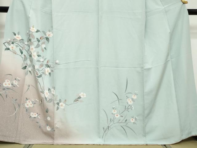 平和屋着物●訪問着 友禅 草花文 暈し染め 正絹 逸品 DABI9860ud