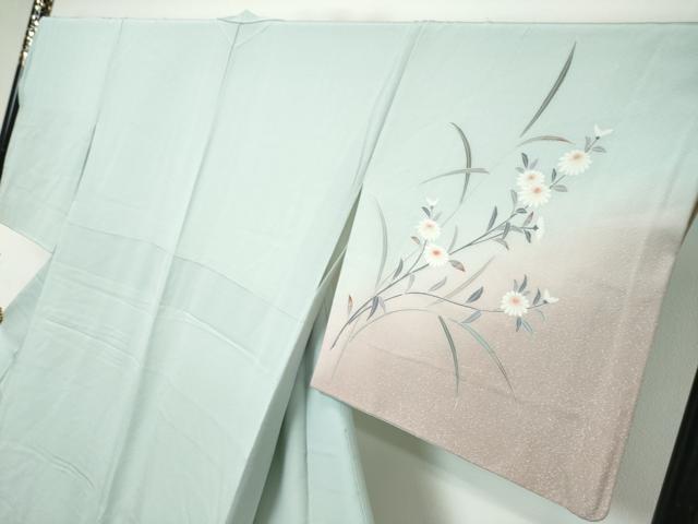 平和屋着物●訪問着 友禅 草花文 暈し染め 正絹 逸品 DABI9860ud