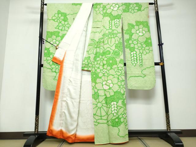 平和屋着物●豪華振袖 総絞り 草花文 正絹 逸品 DABI9885ud