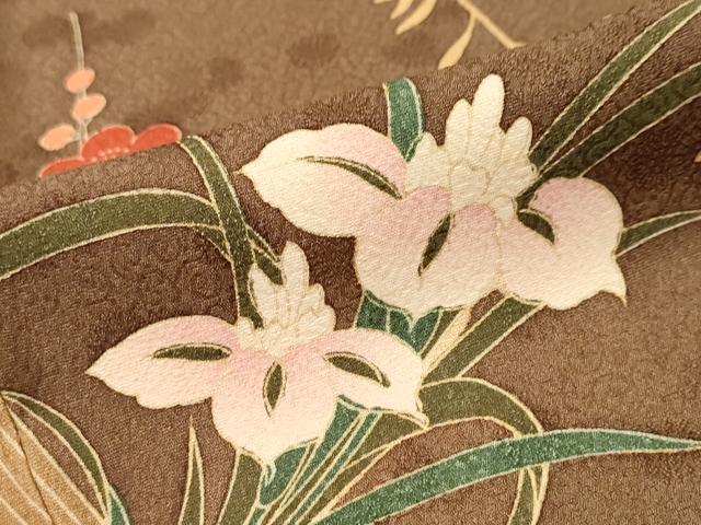 平和屋着物●訪問着 枝垂れ草花籬文 金彩 正絹 逸品 DABI9902ud