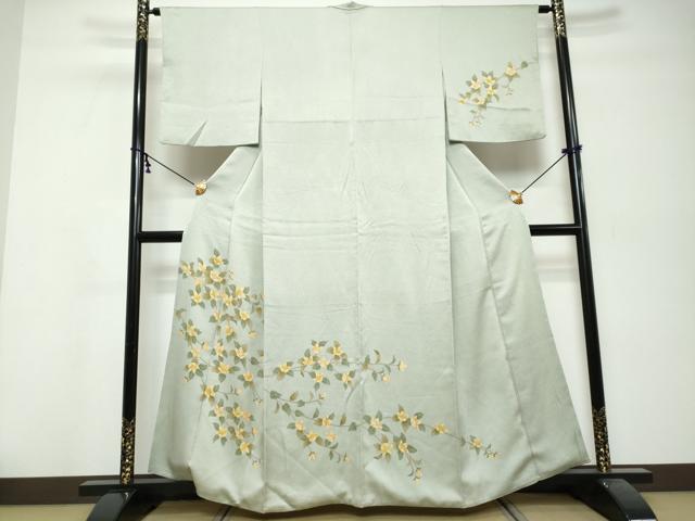 平和屋着物●訪問着 枝花文 正絹 逸品 DABI9927ud