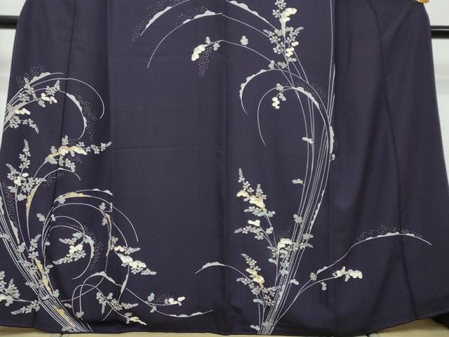 平和屋着物●訪問着 草花文 金彩 正絹 逸品 DABI9942ud