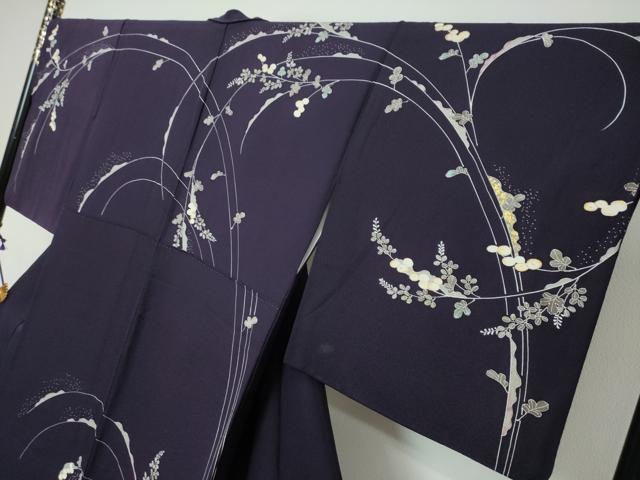 平和屋着物●訪問着 草花文 金彩 正絹 逸品 DABI9942ud