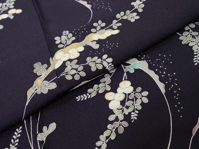 平和屋着物●訪問着 草花文 金彩 正絹 逸品 DABI9942ud
