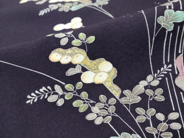 平和屋着物●訪問着 草花文 金彩 正絹 逸品 DABI9942ud