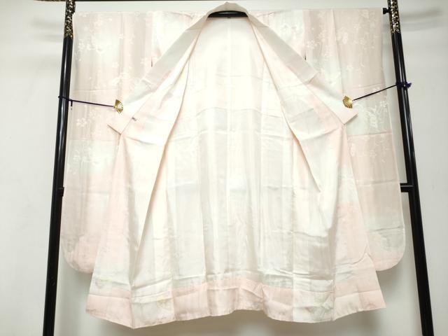 平和屋着物●振袖用長襦袢 袷 花蝶地紋 暈し染め さが美扱い 正絹 逸品 DABI9946ud