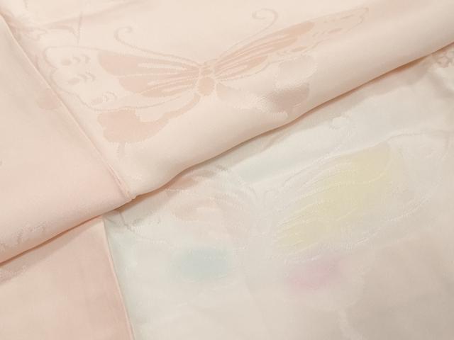 平和屋着物●振袖用長襦袢 袷 花蝶地紋 暈し染め さが美扱い 正絹 逸品 DABI9946ud