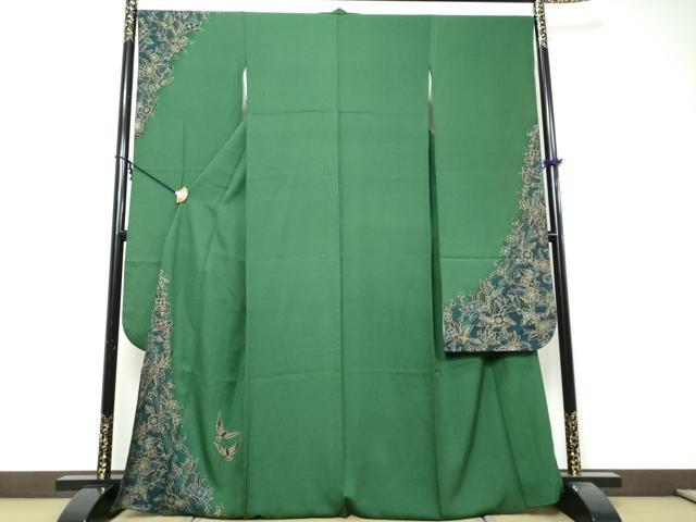 平和屋着物●染色作家 斉藤三才 振袖 三才鳥 金彩 正絹 逸品 DABI9957ud