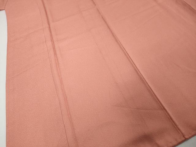 平和屋着物●上質な色無地 霞地紋 退紅色 正絹 逸品 未使用 DABI9963ud