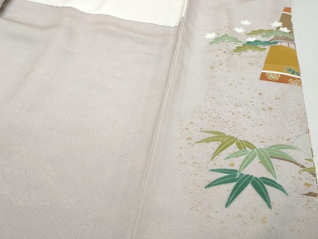 平和屋着物●豪華色留袖 駒刺繍 平安草花文 金彩 正絹 逸品 未使用 DABI9965ud