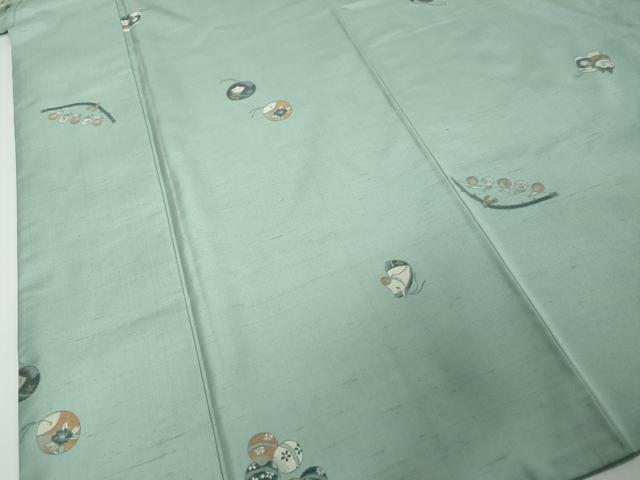 平和屋着物●京の名門・菱屋六右ェ門 紬 玩具文 正絹 逸品 DABI9971ud
