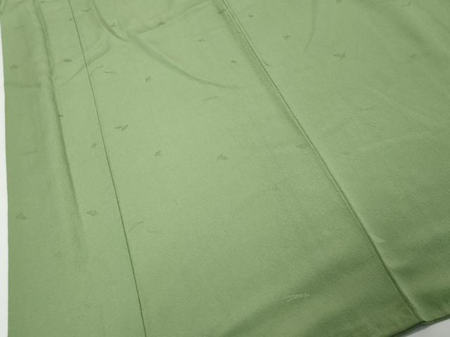 平和屋着物●上質な色無地 作家物 舞葉地紋 薄緑色 正絹 逸品 DABI9972ud