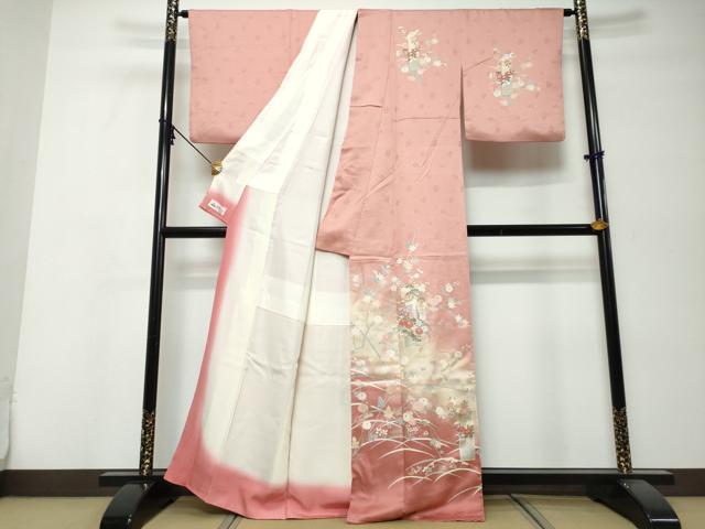 平和屋着物●訪問着 短冊御所車草花文 暈し染め 金銀彩 やまと誂製 正絹 逸品 DABI9975ud