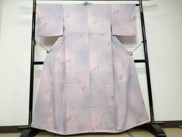 平和屋着物●上質な小紋 作家物 唐草文 暈し染め 金糸 正絹 逸品 DABI9979ud