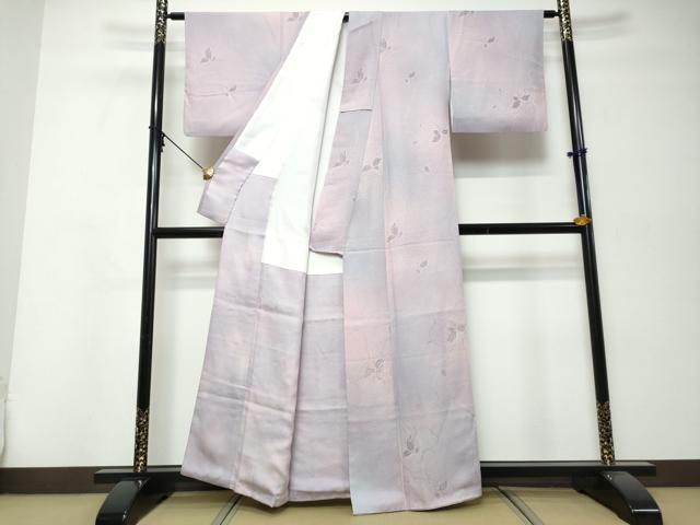 平和屋着物●上質な小紋 作家物 唐草文 暈し染め 金糸 正絹 逸品 DABI9979ud