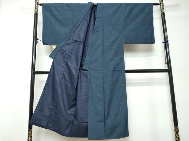 平和屋着物●男性 紬 紺色 正絹 逸品 DABI9980ud