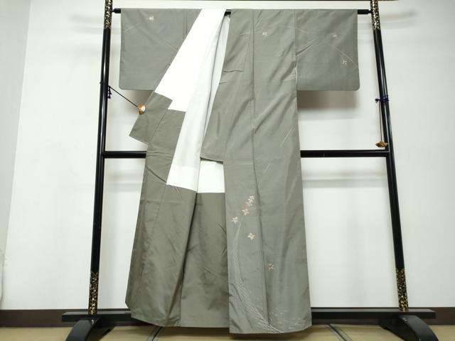 平和屋着物●訪問着 作家物 紬地 総刺繍 人物風景文 正絹 逸品 DABI9981ud