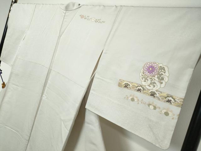 平和屋着物●西陣 京の名門 じゅらく謹製 帝王紫 訪問着 駒刺繍 横段吉祥花文 金彩 正絹 逸品 DABI9986ud