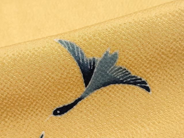 平和屋着物●浦野理一 金彩友禅 訪問着 風景花鳥文 鬼しぼ縮緬 正絹 逸品 DABI9987ud