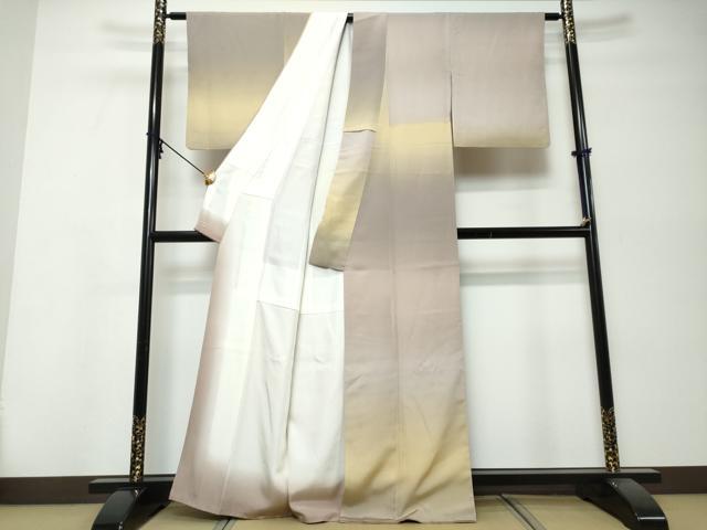平和屋着物●上質な小紋 霞文 暈し染め 三越扱い 正絹 逸品 DABI9988ud