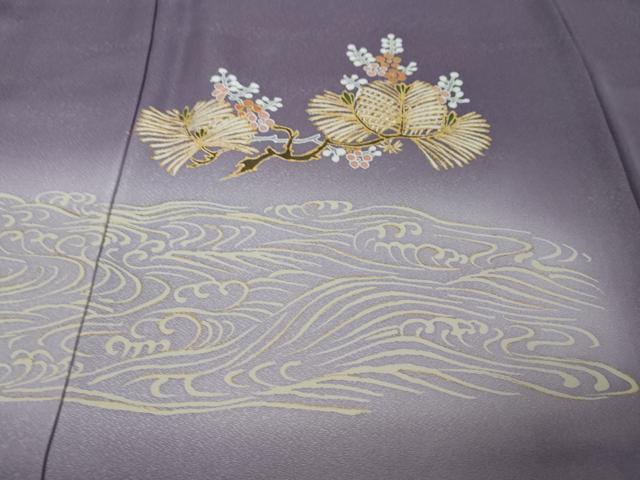 平和屋着物●訪問着 作家物 流水草花文 暈し染め 金彩 正絹 逸品 DABI9989ud