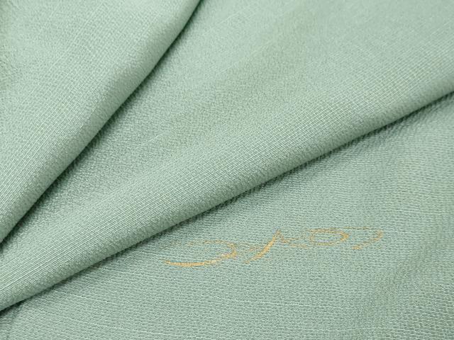 平和屋着物●ファッションデザイナー HIROKO KOSHINO コシノヒロコ監修 色無地 山葵色 正絹 逸品 DABI9995ud