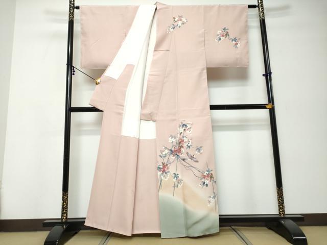 平和屋着物●訪問着 花鳥文 暈し染め 正絹 逸品 DABI9998ud