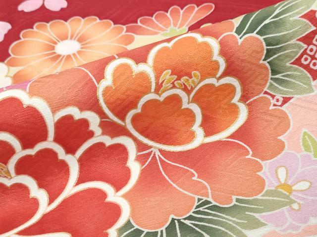 平和屋着物●豪華振袖・長襦袢(袷)セット 駒刺繍 几帳花車文 暈し染め 金彩 正絹 逸品 DABI9999ud