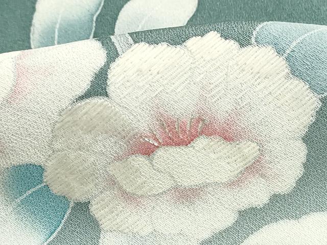 平和屋着物■訪問着 刺繍 枝花文 暈し染め 銀糸 正絹 逸品 DABJ0012qa