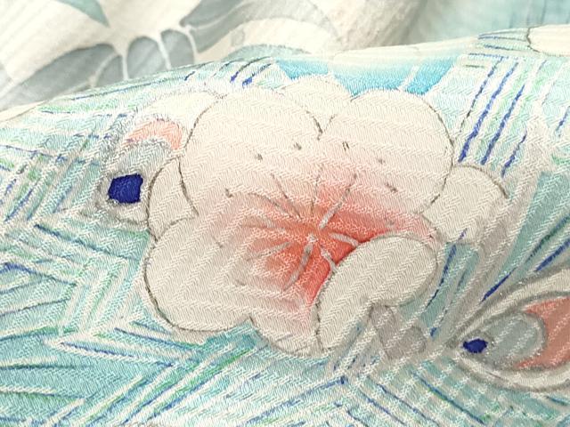 平和屋着物■豪華振袖 駒刺繍 絞り 孔雀花文 牡丹 暈し染め 銀彩 正絹 逸品 DABJ0015qa