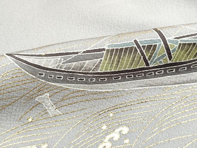 平和屋着物■訪問着 作家物 駒刺繍 籬松文 舟 暈し染め 金彩 正絹 逸品 DABJ0022qa