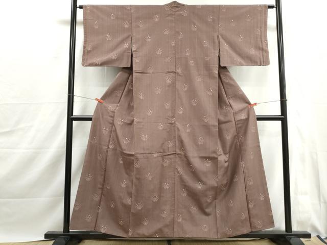 平和屋着物■上質な小紋 紬地 露草文 正絹 逸品 DABJ0027qa