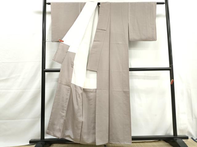 平和屋着物■上質な色無地 牡丹鼠色 正絹 逸品 DABJ0028qa