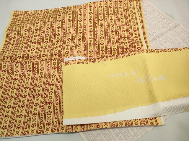 平和屋着物■江戸小紋 笹梅間道 村松正雄 反端付き 正絹 逸品 DABJ0029qa