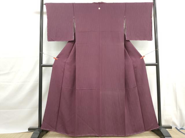 平和屋着物■上質な色無地 抽象地紋 似せ紫色 正絹 逸品 DABJ0031qa