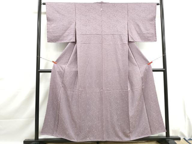平和屋着物■上質な色無地 墨流し地紋 浅紫色 正絹 逸品 DABJ0036qa