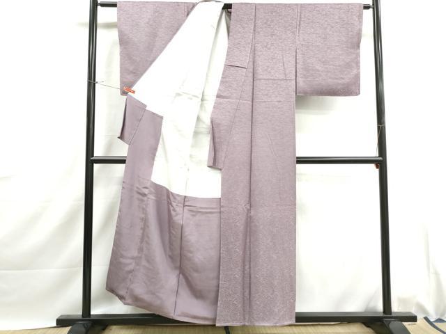 平和屋着物■上質な色無地 墨流し地紋 浅紫色 正絹 逸品 DABJ0036qa