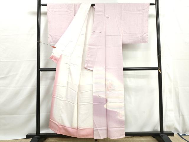平和屋着物■中国三大刺繍 スワトウ刺繍 汕頭刺繍 総刺繍 訪問着 貝桶花文 暈し染め 正絹 逸品 DABJ0038qa