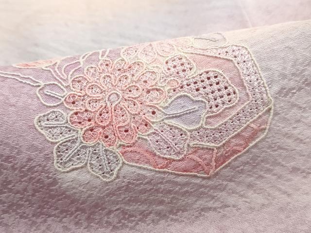 平和屋着物■中国三大刺繍 スワトウ刺繍 汕頭刺繍 総刺繍 訪問着 貝桶花文 暈し染め 正絹 逸品 DABJ0038qa