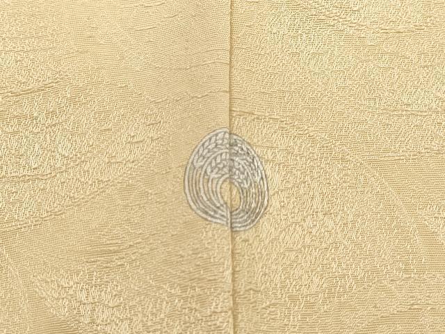 平和屋着物■上質な色無地 花青海波地紋 浅黄色 正絹 逸品 DABJ0039qa