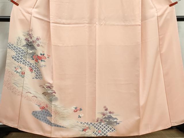 平和屋着物■訪問着 友禅 風景花文 松竹梅 暈し染め 松坂屋扱い 正絹 逸品 DABJ0054qa