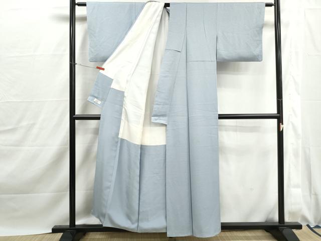 平和屋着物■上質な色無地 霞地紋 白藍色 やまと誂製 正絹 逸品 DABJ0070qa