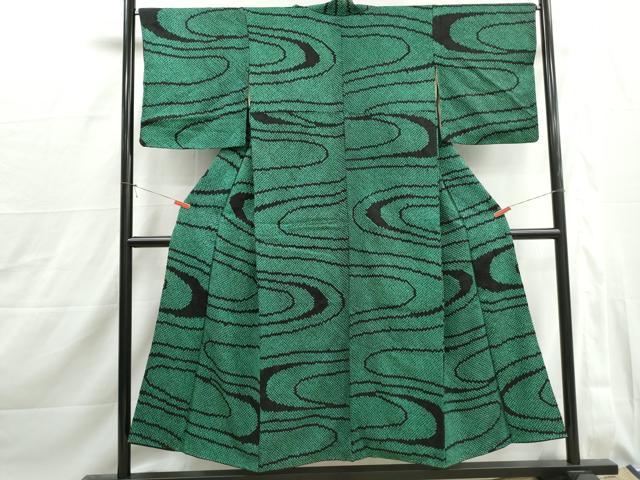 平和屋着物■上質な小紋 総絞り 流水文 正絹 逸品 DABJ0075qa