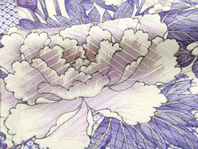 平和屋着物■上質な小紋 江戸紐草花文 椿 牡丹 金彩 やまと誂製 正絹 逸品 DABJ0076qa