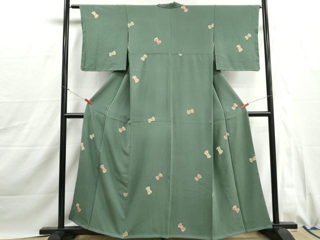 平和屋着物■上質な小紋 吉祥花文 分銅 正絹 逸品 未使用 DABJ0077qa