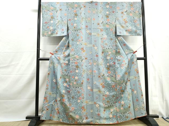 平和屋着物■上質な小紋 枝花楓文 暈し染め 金彩 正絹 逸品 DABJ0082qa
