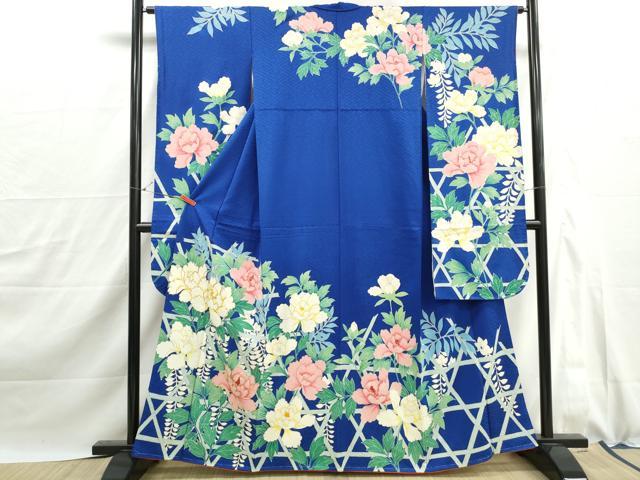 平和屋着物■豪華振袖 駒刺繍 草花文 牡丹 金彩 正絹 逸品 DABJ0097qa