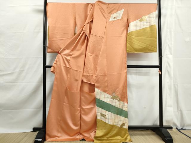 平和屋着物■訪問着 刺繍 地紙枝椿文 金彩 仮絵羽 逸品 未使用 DABJ0115qa
